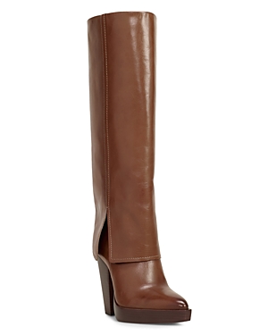 Shop Vince Camuto Women's Nanfala Foldover Shaft Knee High Boots In Brown