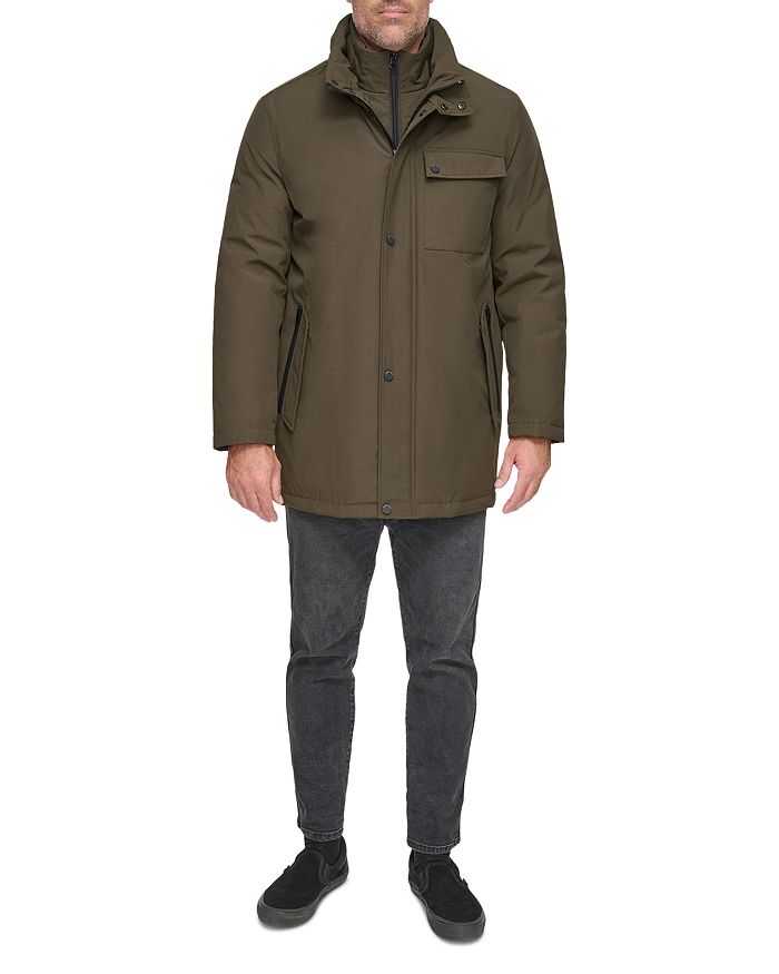 Andrew Marc Harcourt Water Resistant Full Zip Car Coat with Attached ...