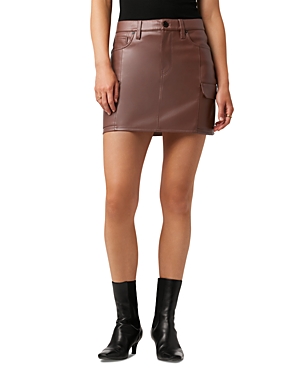 Hudson Viper Cargo Faux Leather Mini Skirt In Cinnamon