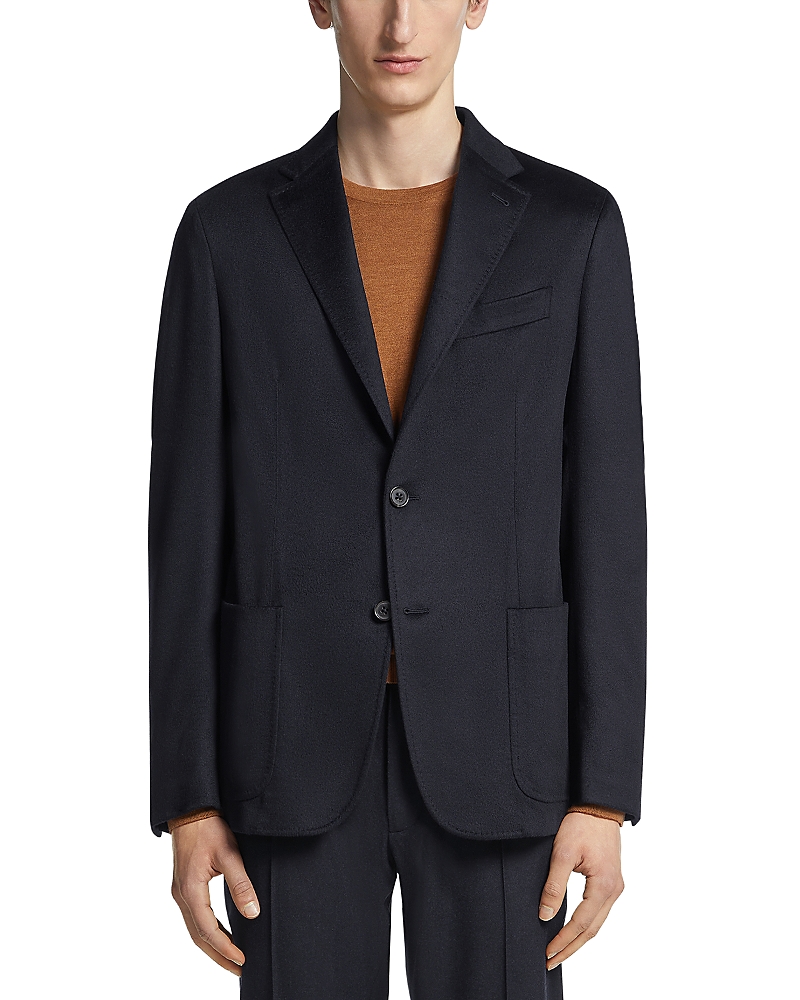 Zegna Vicuna Oasi Cashmere Blazer In Navy
