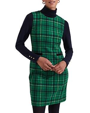 Hobbs London Margot Plaid Wool Sheath Dress In Green Multi