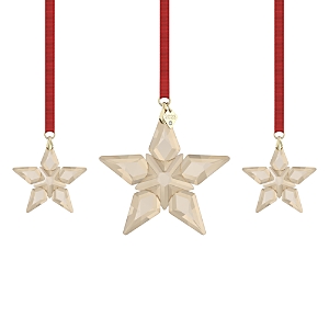 Shop Swarovski Annual Edition Festive Ornament Set 2023, Set Of 3 In Gold