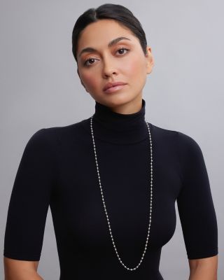 Sterling Silver Luna Cultured Freshwater Pearl Strand Necklace, 36"