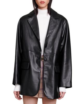 Maje Valini Leather Blazer | Bloomingdale's
