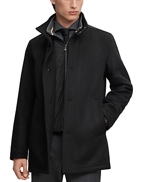 Shop Hugo Boss Coxtan Coat In Black