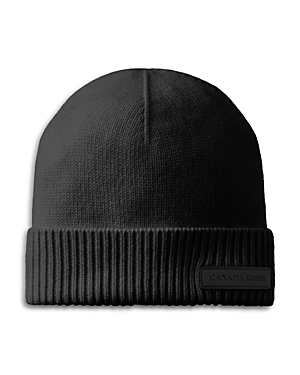 Canada Goose Small Emblem Toque Knit Hat In Black