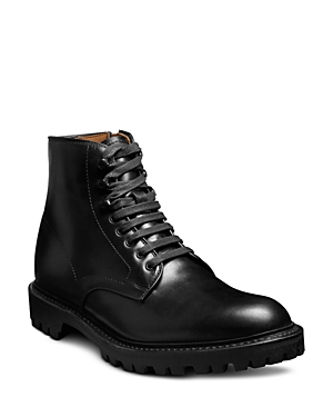Shop Allen Edmonds Men's Higginsfplug Lace Up Lug Sole Boots In Black