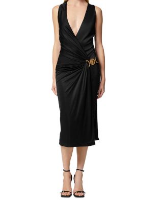 Versace - Draped Jersey Plunge Dress