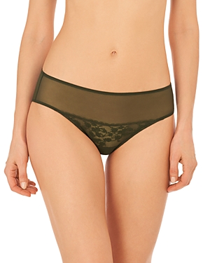 Shop Natori Cherry Blossom Sheer Briefs In Pesto