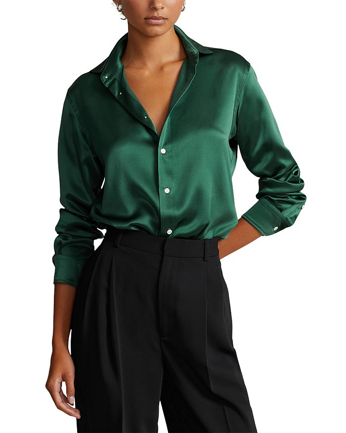 Ralph Lauren Classic Fit Silk Shirt | Bloomingdale's