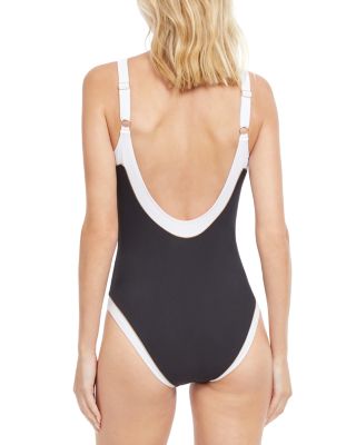 High Class Square Neck One Piece Swimsuit