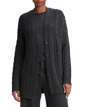 VINCE WOOL CASHMERE OVERSIZED CABLE CARDIGAN