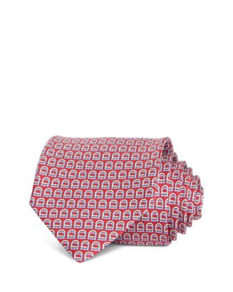gancini print silk tie
