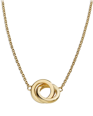 18K Yellow Gold Duetto Interlocking Link Pendant Necklace, 16-18
