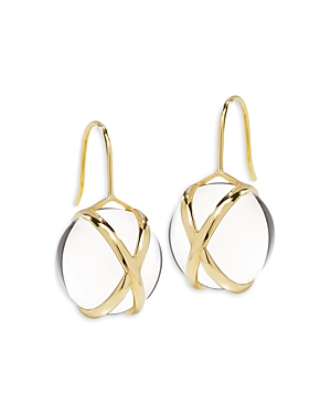 Shop L. Klein 18k Yellow Gold Prisma Crystal Quartz 14mm Drop Earrings