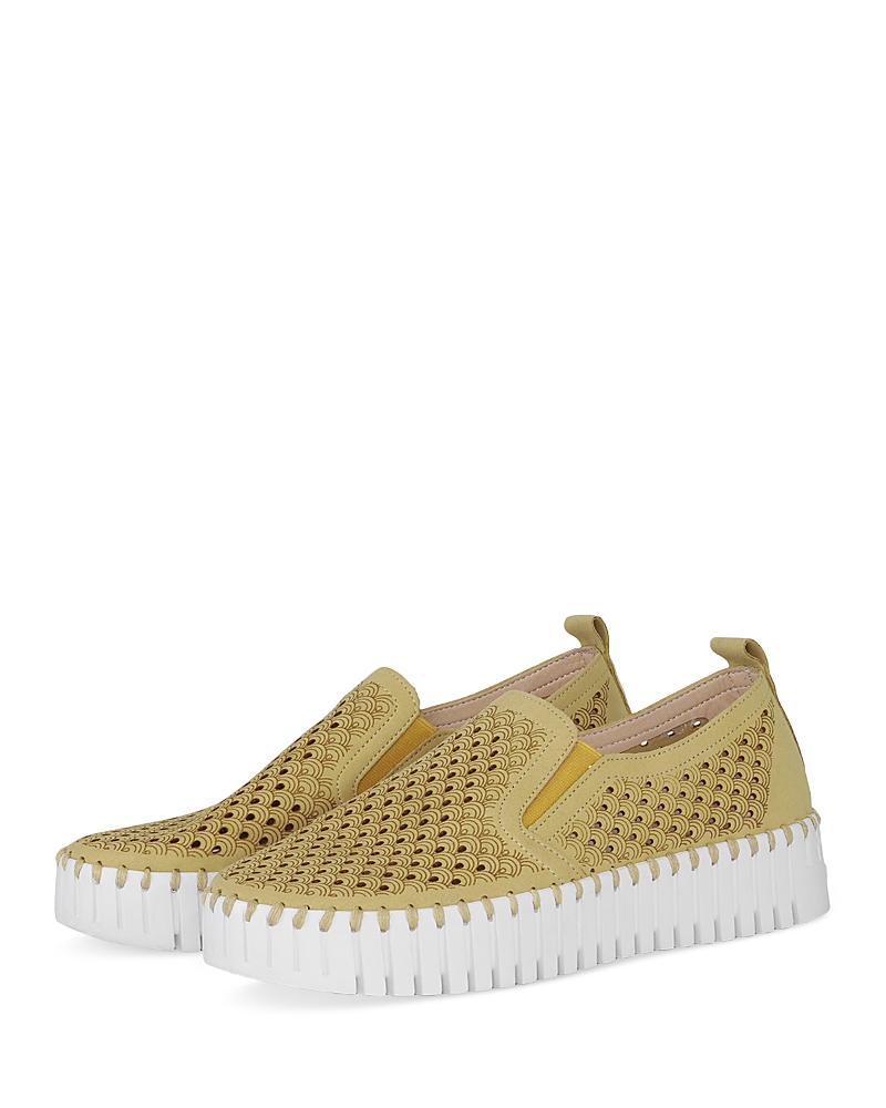 Ilse Jacobsen Tulip 139 Perforated Slip-on Sneaker In Citronella