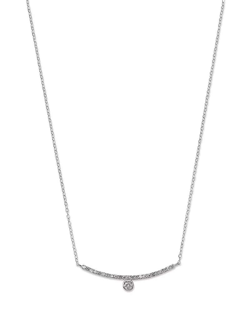 Bloomingdale's Fine Collection Diamond Bezel Bar Necklace in 14K Gold, 0.20 tcw