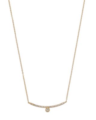 Bloomingdale's Fine Collection - Diamond Bezel Bar Necklace in 14K Gold, 0.20 tcw