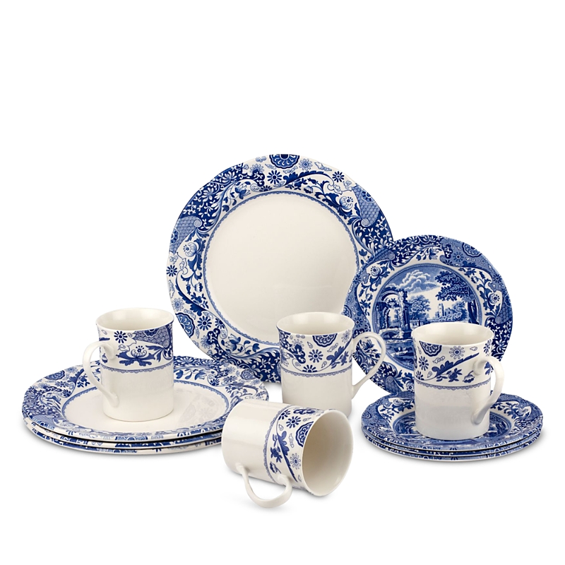 Spode Blue Italian Brocato 12pc Set In Blue