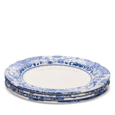 Blue Italian Brocato Dinner Plate, Set of 4