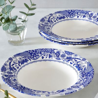 Blue Italian Brocato Soup Plate, Set of 4