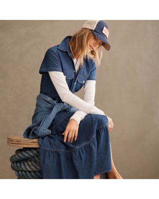 Ralph Lauren Belted Tiered Denim Shirt Dress | Bloomingdale's