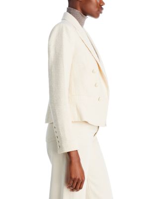 Brooke Double Breasted Cropped Tweed Blazer