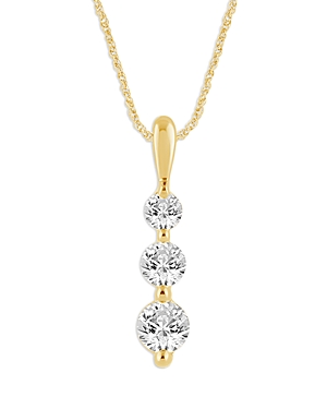 Bloomingdale's Diamond Three Stone Graduated Pendant Necklace in 14K Yellow Gold, 0.50 ct. t.w.