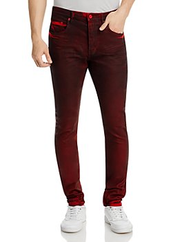 Purple Brand - Coated Skinny Fit Jeans in Molten Lava