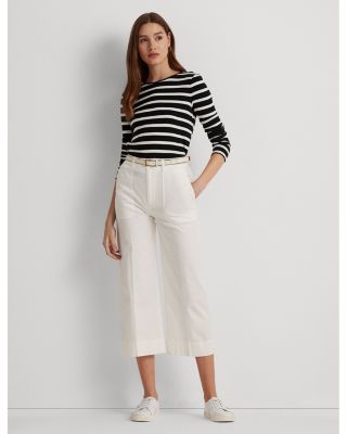 Cotton Long Sleeve Striped Tee