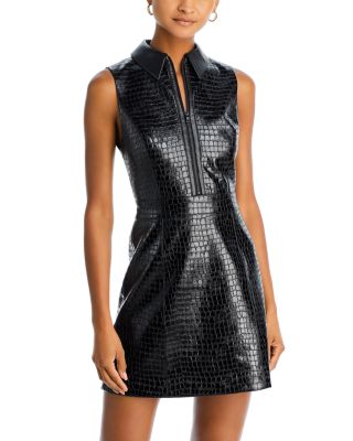 Faux leather mini dress hotsell