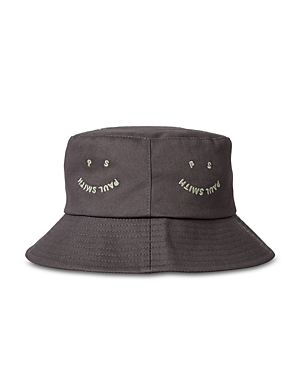 Paul Smith Happy Logo Bucket Hat In Gray