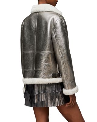 ALLSAINTS Lorel Metallic Aviator Jacket | Bloomingdale's