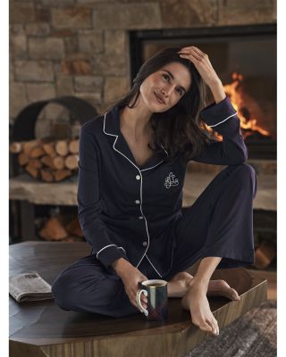 RALPH LAUREN　TAILORED　PAJAMA Lauren Ralph Lauren Plus Size Paisley Print Notch Collar 3/4