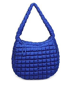 Sol & Selene Revive Extra Large Quilted Nylon Hobo In Cobalt