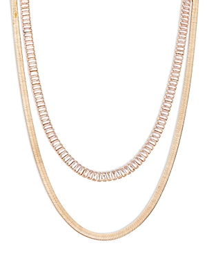 8 Other Reasons Baguette & Snake Chain Layered Necklace, 16-19 - 100% Exclusive In Gold