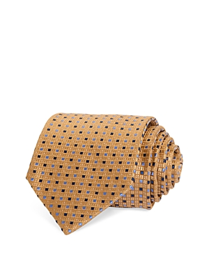 The Men's Store At Bloomingdale's Square Grid Silk Classic Tie - 100% Exclusive In Gold