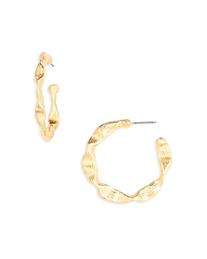 Aqua Hammered Hoop Earrings in 16K Gold Plated - 100% Exclusive