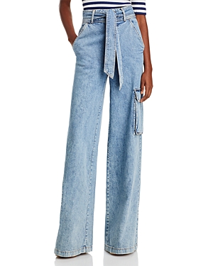 Shop Veronica Beard Belisa Wide Leg Jeans In Silverwood