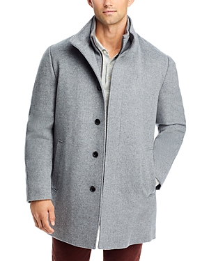 Cardinal Of Canada Mont Royal Wool & Cashmere Regular Fit Car Coat In Light Grey