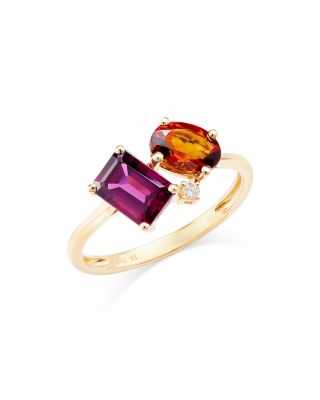 Bloomingdale's Fine Collection Citrine, Rhodolite, & Diamond Ring in 14K Yellow Gold