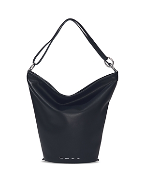 Shop Proenza Schouler White Label Leather Spring Bucket Bag In Black/silver