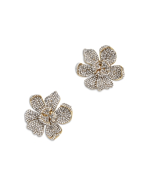 Baublebar Pave Daffodil Statement Stud Earrings in Gold Tone