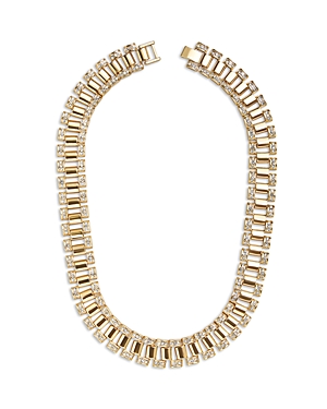 Ashton Pave Link Collar Necklace in Gold Tone, 18