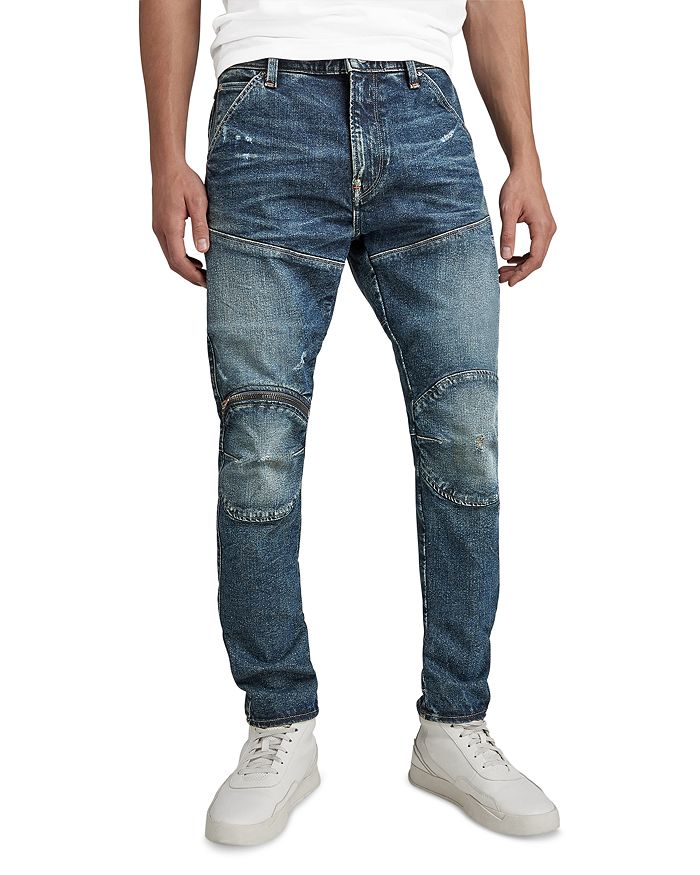 G-STAR RAW 5620 3D Knee-Zip Skinny Jeans in Antique Te Blue ...