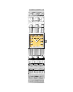 Breda Groove Watch, 16mm X 16mm In Yellow/silver