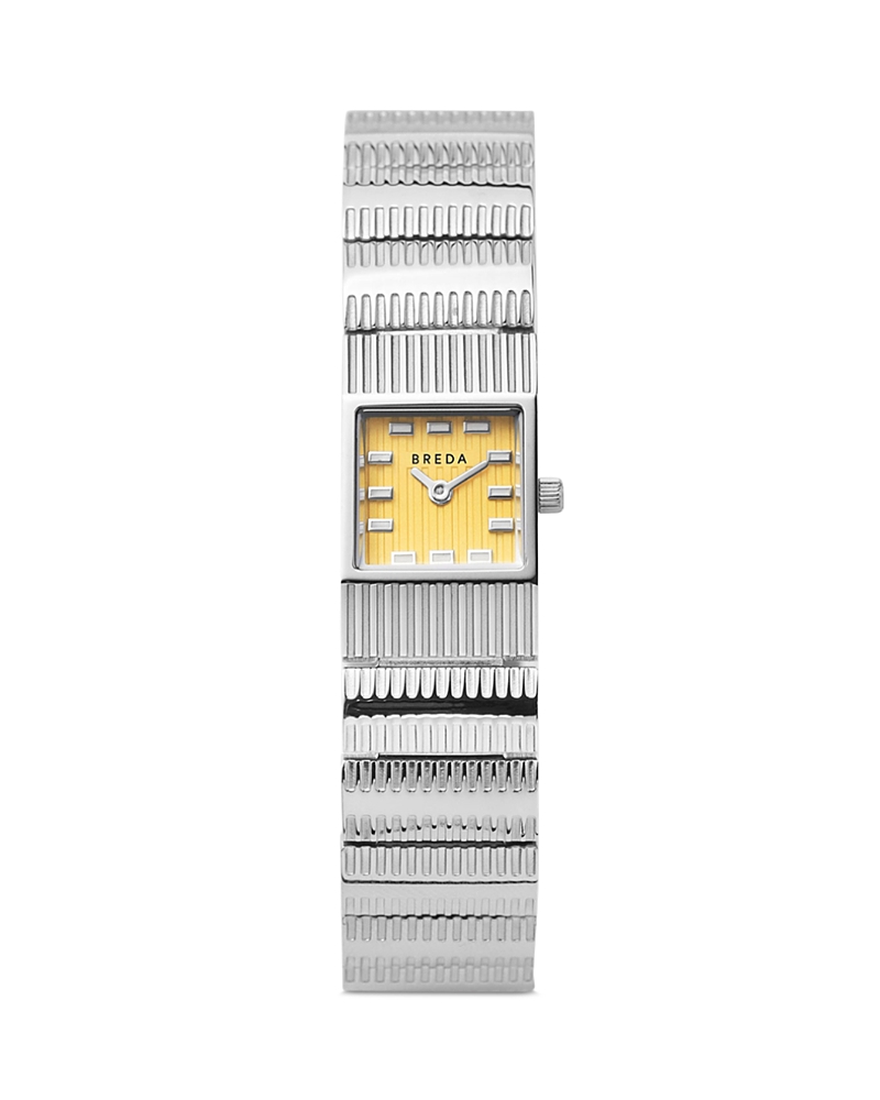 Breda Groove Watch, 16mm X 16mm In Yellow/silver