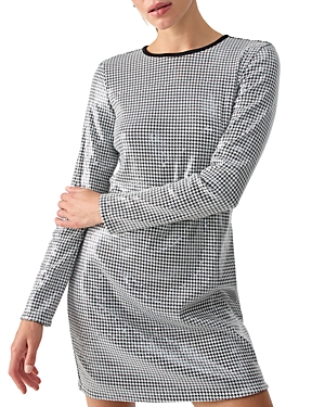Sanctuary Dance Moves Sequin Houndstooth Shift Dress