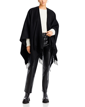 Vince Wool & Cashmere Double Face Cape In Black