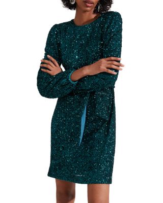 Bette Tie-Waist Sequin Dress